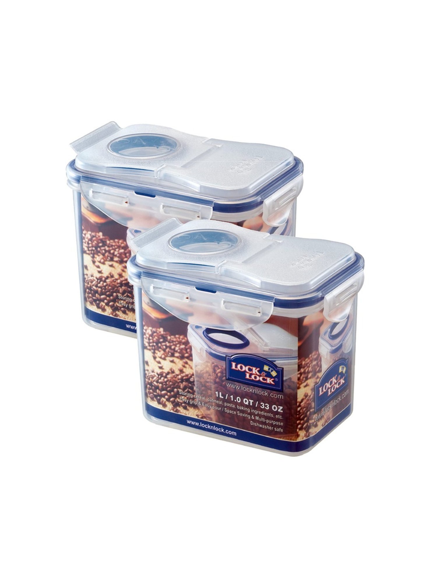 Lock & Lock Transparent Plastic Airtight Food Storage Containers with Flip Lid