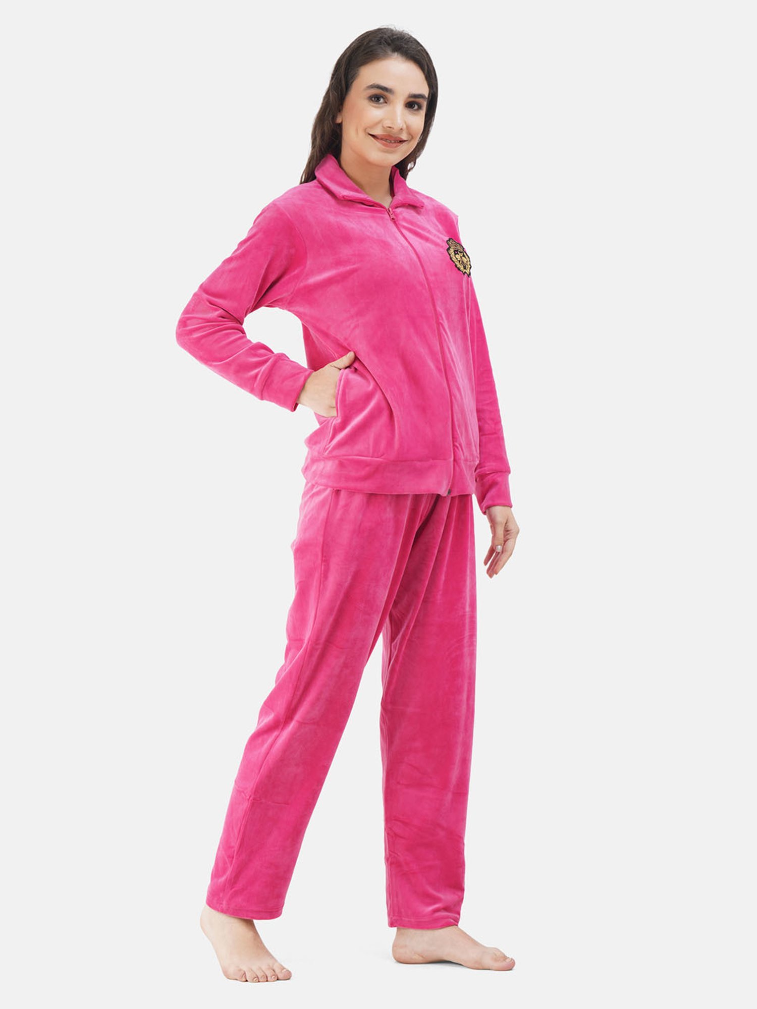 KOI SLEEPWEAR Dark Pink Sweatshirt With Pyjamas