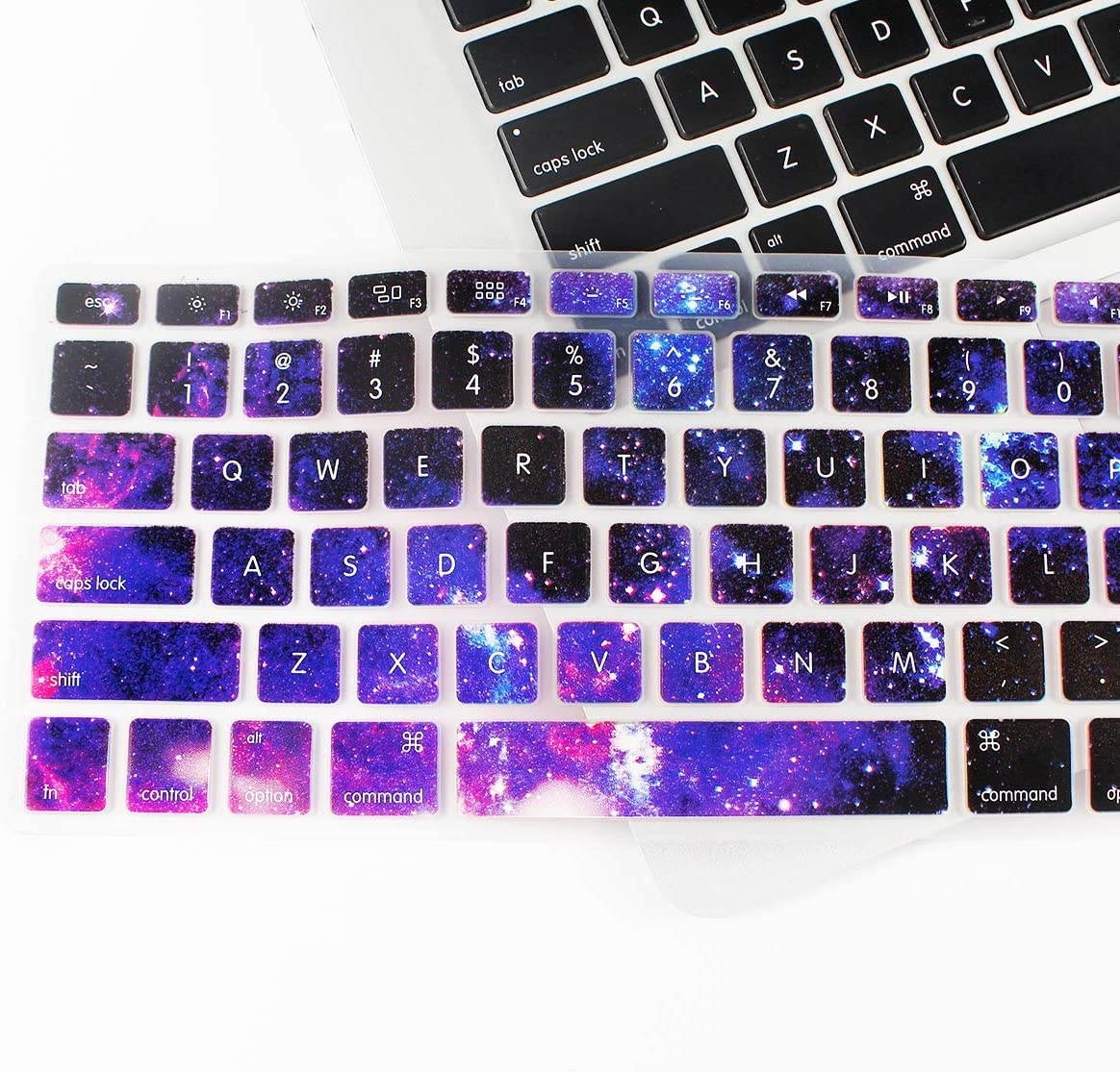 HRH Silicone Keyboard Cover Skin for MacBook Air 13,MacBook Pro 13/15/17 (with or w/Out Retina Display, 2015 or Older Version)&Older iMac USA Layout,Infinite Starry Sky