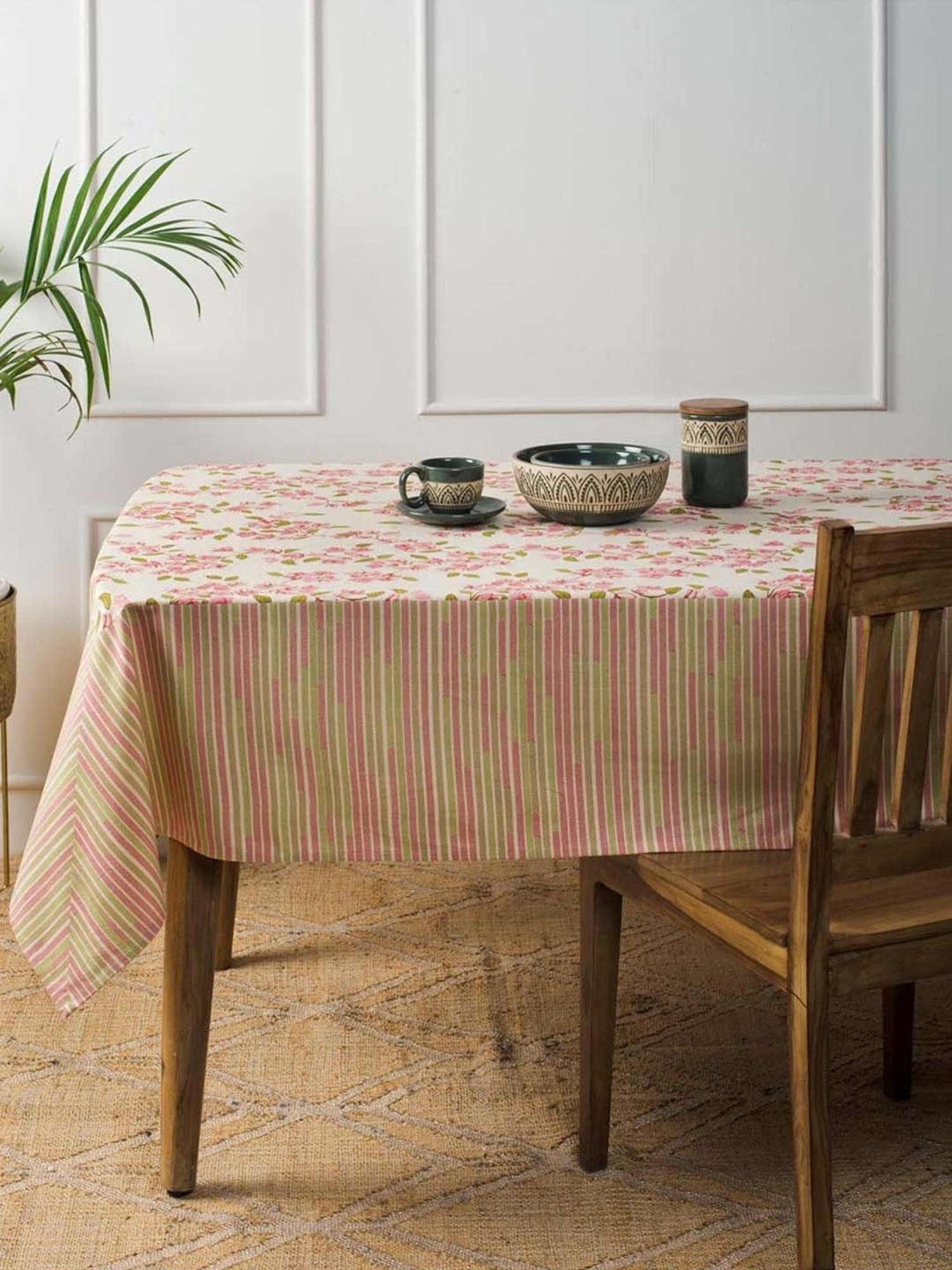 Romee Beige Cotton Checks Table Linen Sets