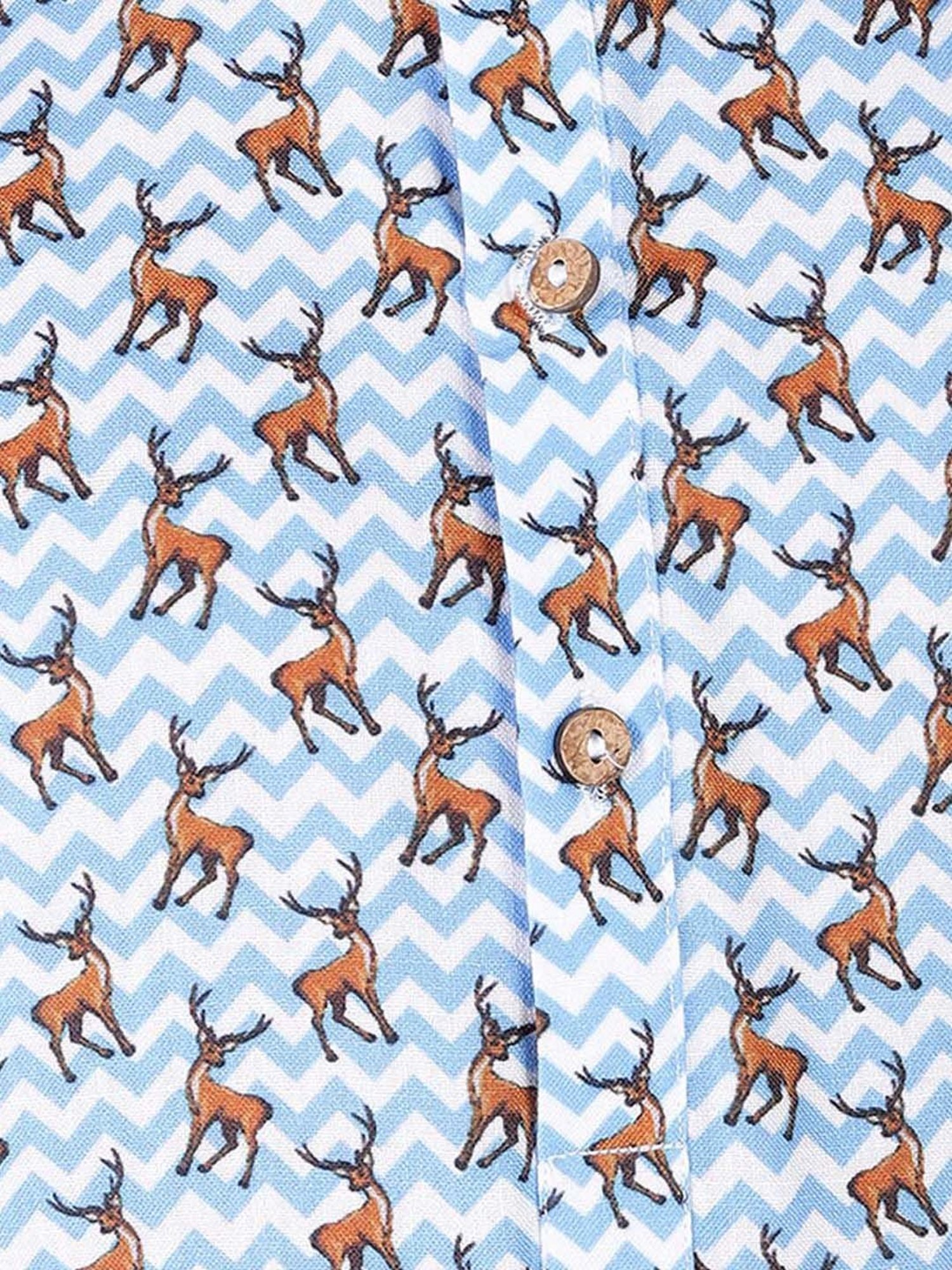 TABARD Kids Blue & White Cotton Printed Kurta Set