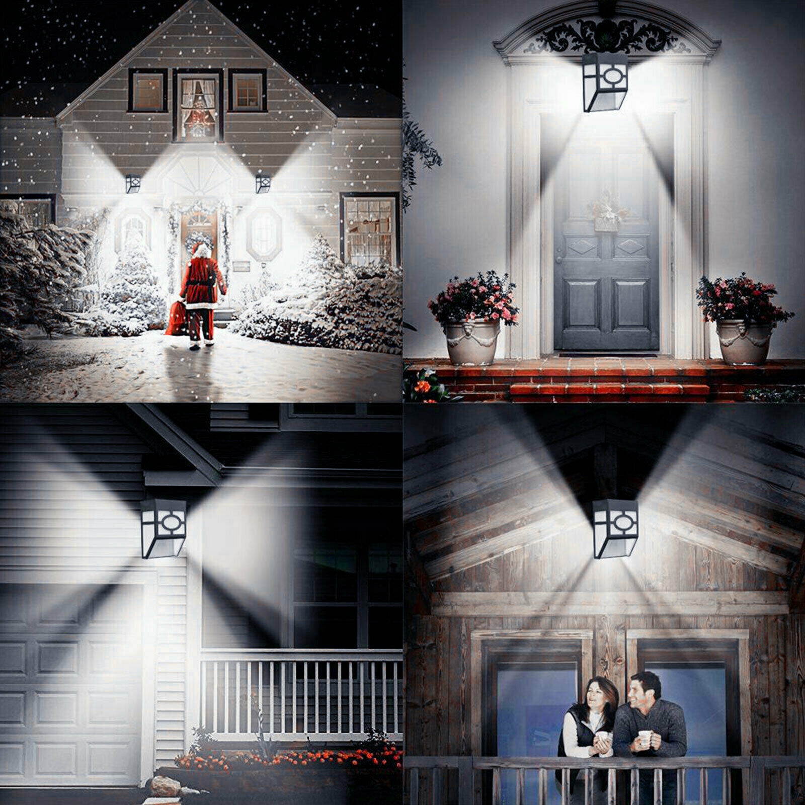 Solar Powered Wall Mount LED Light Outdoor Path Yard Garden Fence Landscape Lamp