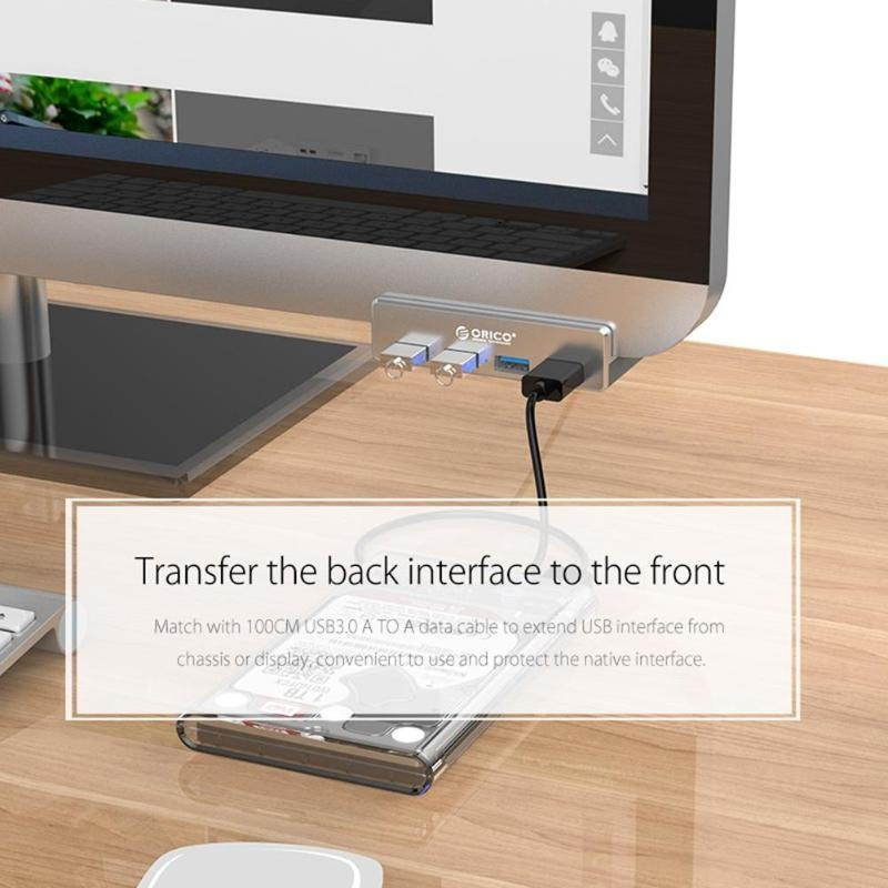 USB Hub High Speed Display 4 Ports USB 3.0 Usb Splitter for Desktop Laptop PC Computer Adjustable Clip Design