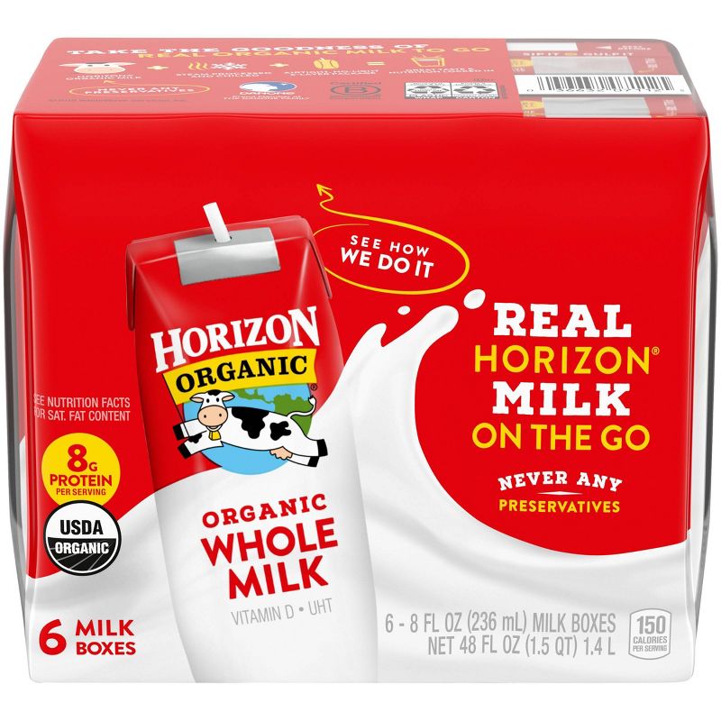 Horizon Organic Whole Milk - 6pk/8 fl oz Boxes