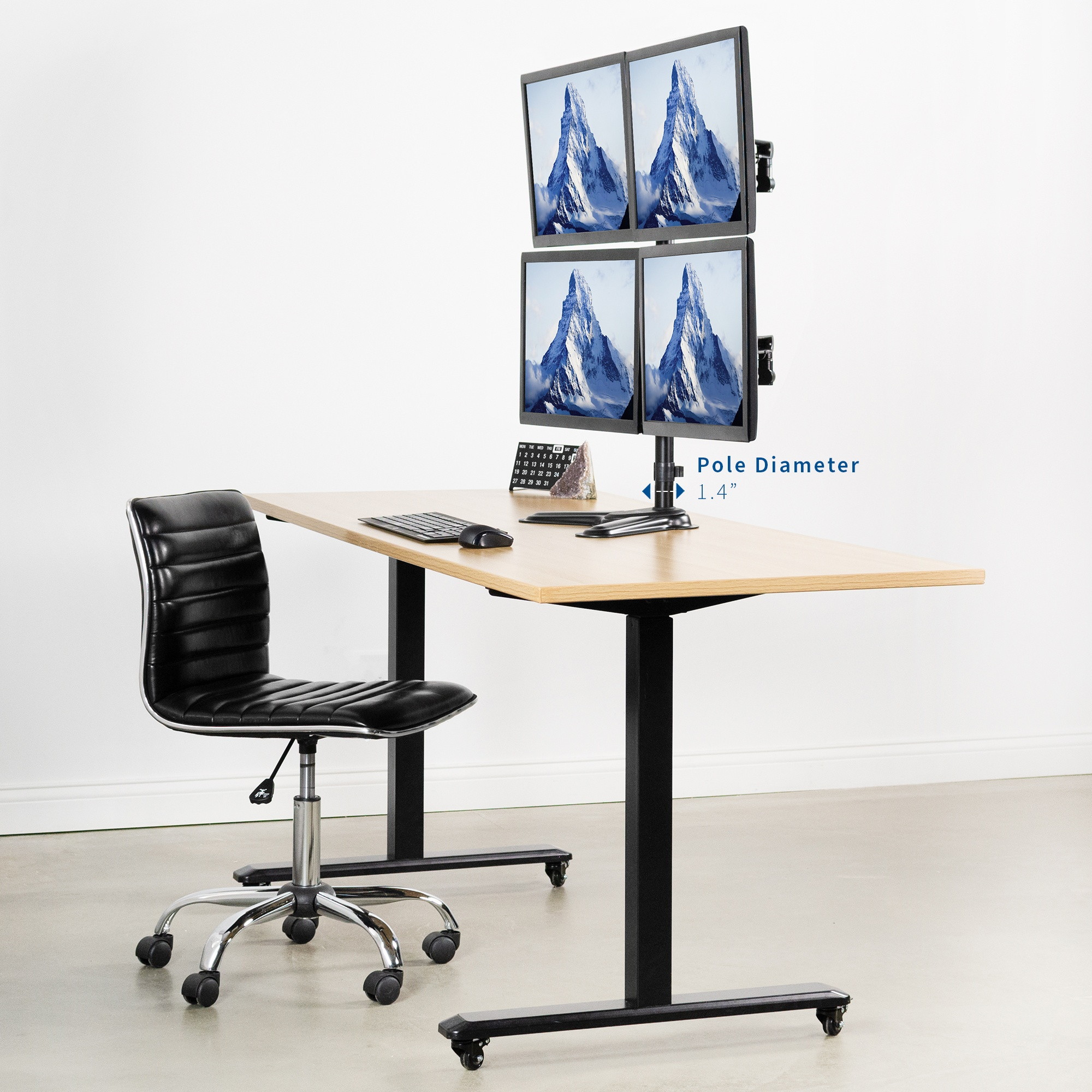 VIVO Aluminum Freestanding Quad LCD Monitor Mount Fully Adjustable Desk Stand for 4 Screens 17" to 32" (STAND-V104Z)
