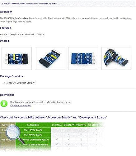Waveshare AT45DBXX DataFlash Board AT45DB041D Flash Memory Module Development Board Kit