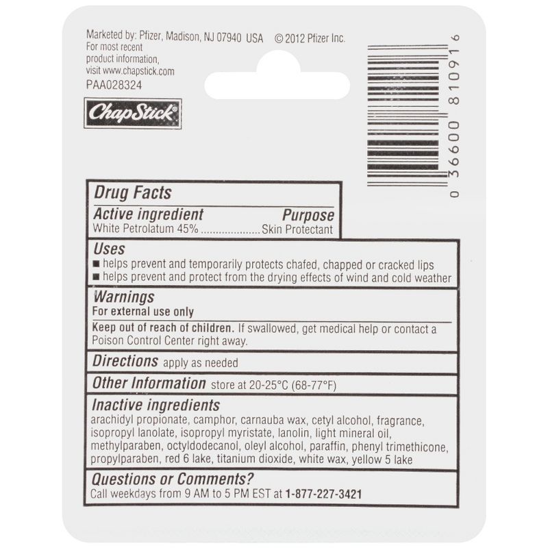 Chapstick Classic Lip Balm - Original - 3ct/0.45oz