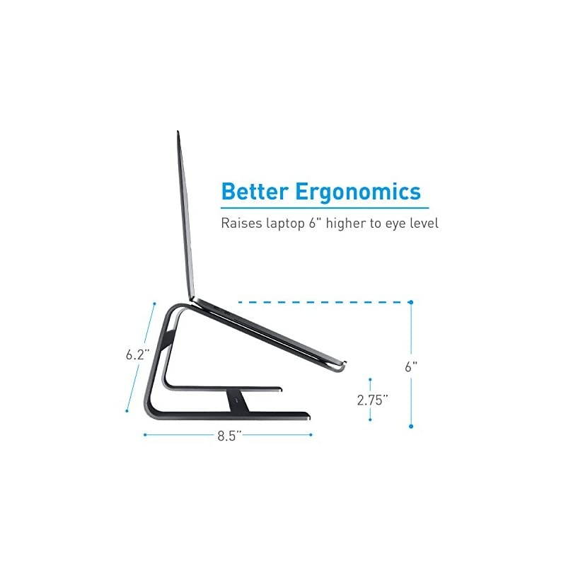 Aluminum Laptop Stand for Desk - Works with all Macbook /Pro/Air & Laptops between 10&rdquo; to 17.3&rdquo; - Sleek and Sturdy Laptop Riser - (ASTANDSG), Space Gray