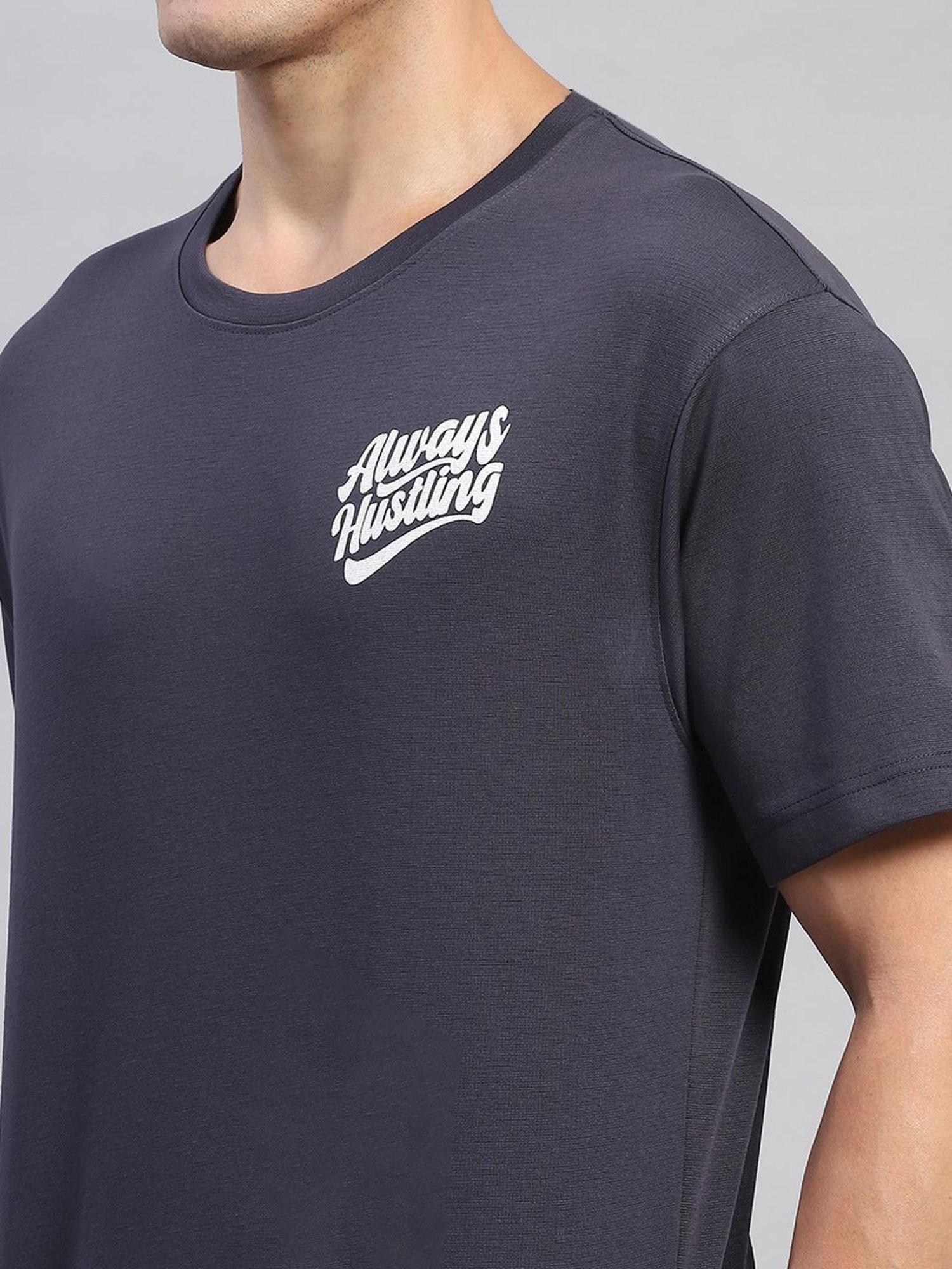 Rock.it Grey Cotton Regular Fit Printed Co-Ord Set