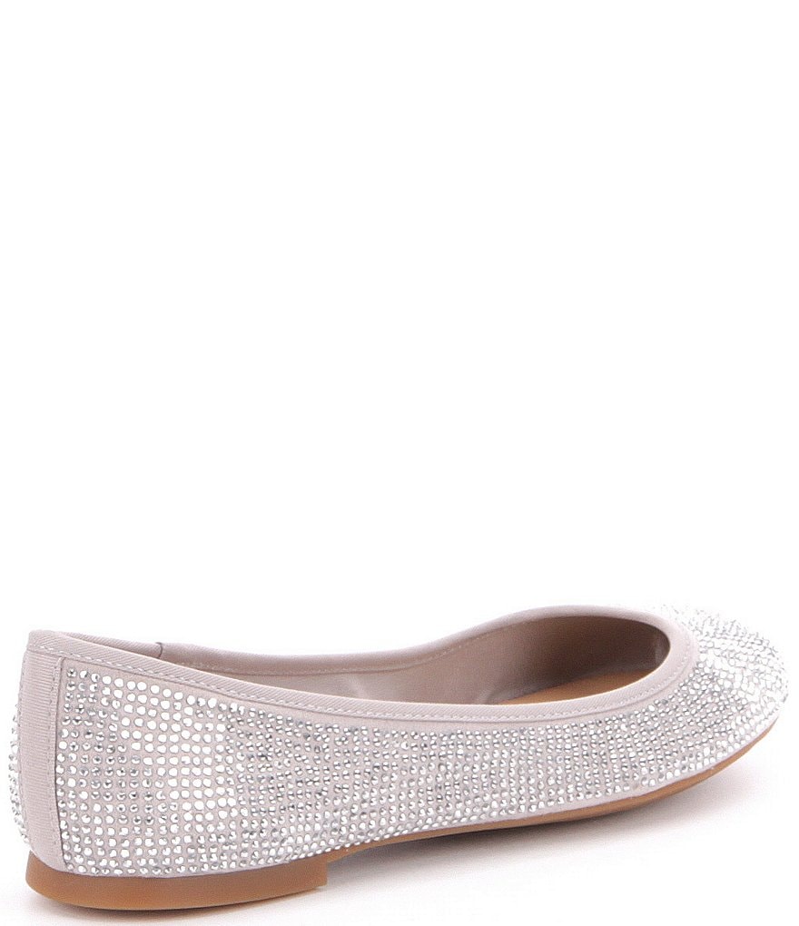 GB Star-Brite Microfiber Rhinestone Detail Ballet Flats