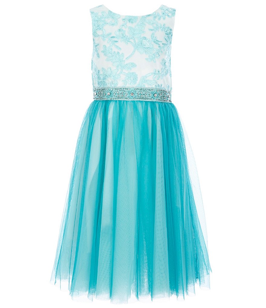 Bonnie Jean Big Girls 7-16 Sequin/Ombre Handkerchief-Hem Dress