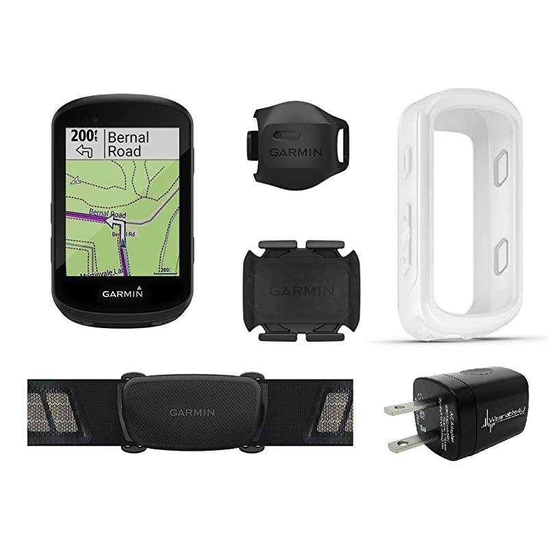 Edge 530 GPS Cycling Computer with included original Silicone Case and Wearable4U Wall Charging Adapter Bundle