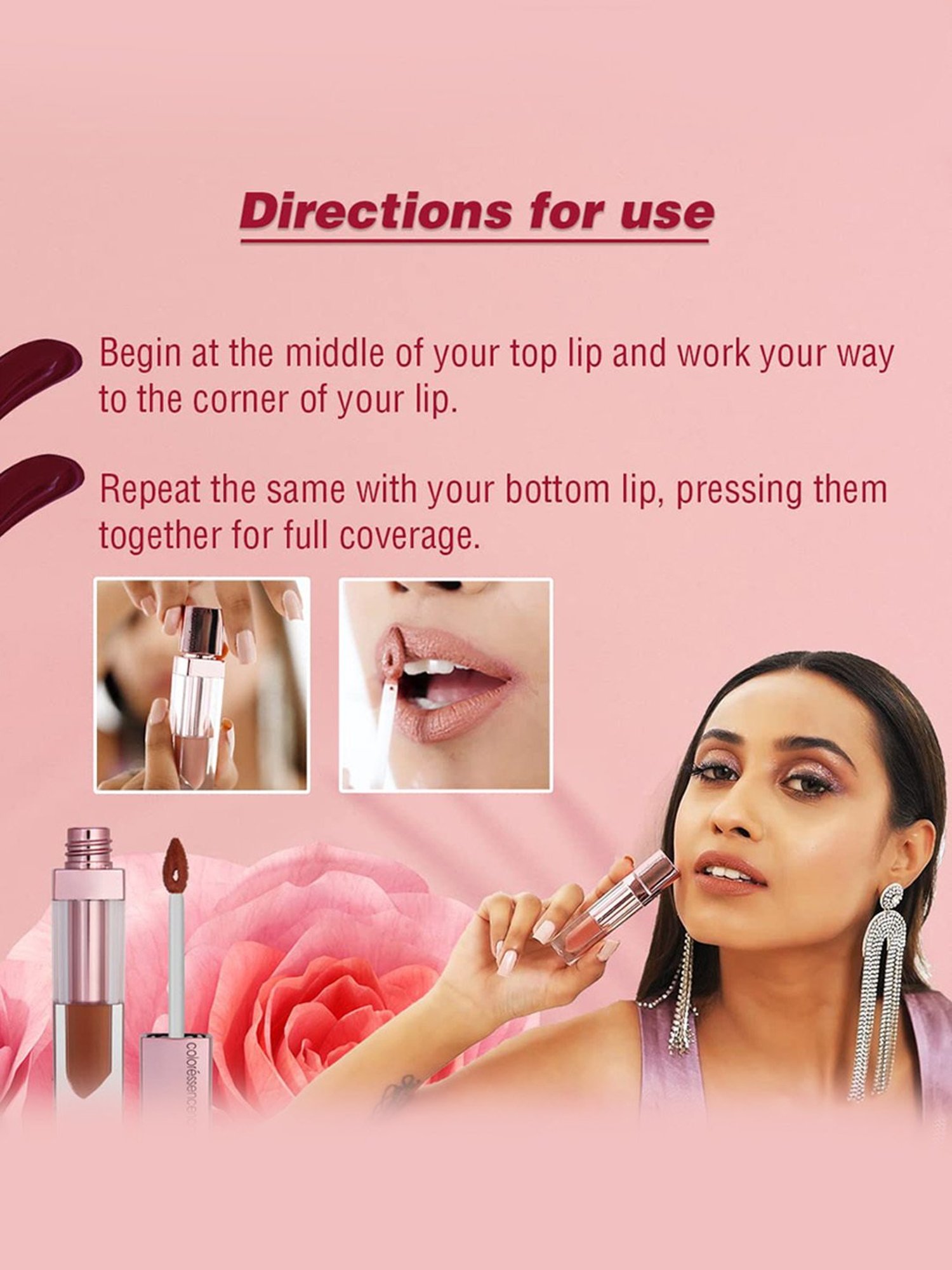 Coloressence Roseate Oh-My-Kiss Non Transfer Liquid Lip Color Rose Mimosa - 6 ml