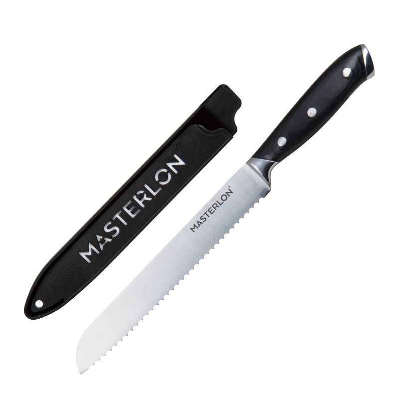 MasterPan Triple Rivet Collection 8" Bread Knife Black