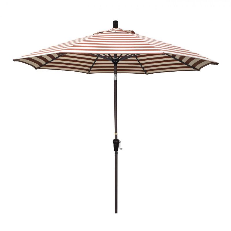 California Umbrella Sunset Series 9 Ft Octagonal Aluminum Auto Tilt Patio Umbrella W/ Crank Lift
