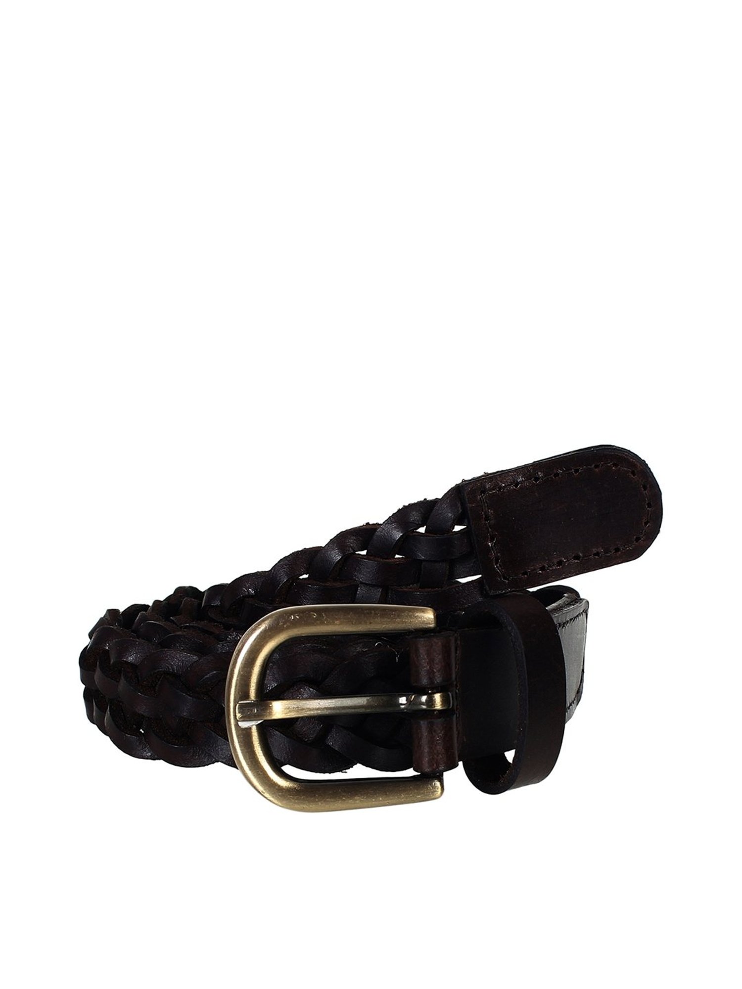 Aditi Wasan Black Leather Narrow Belt for Women