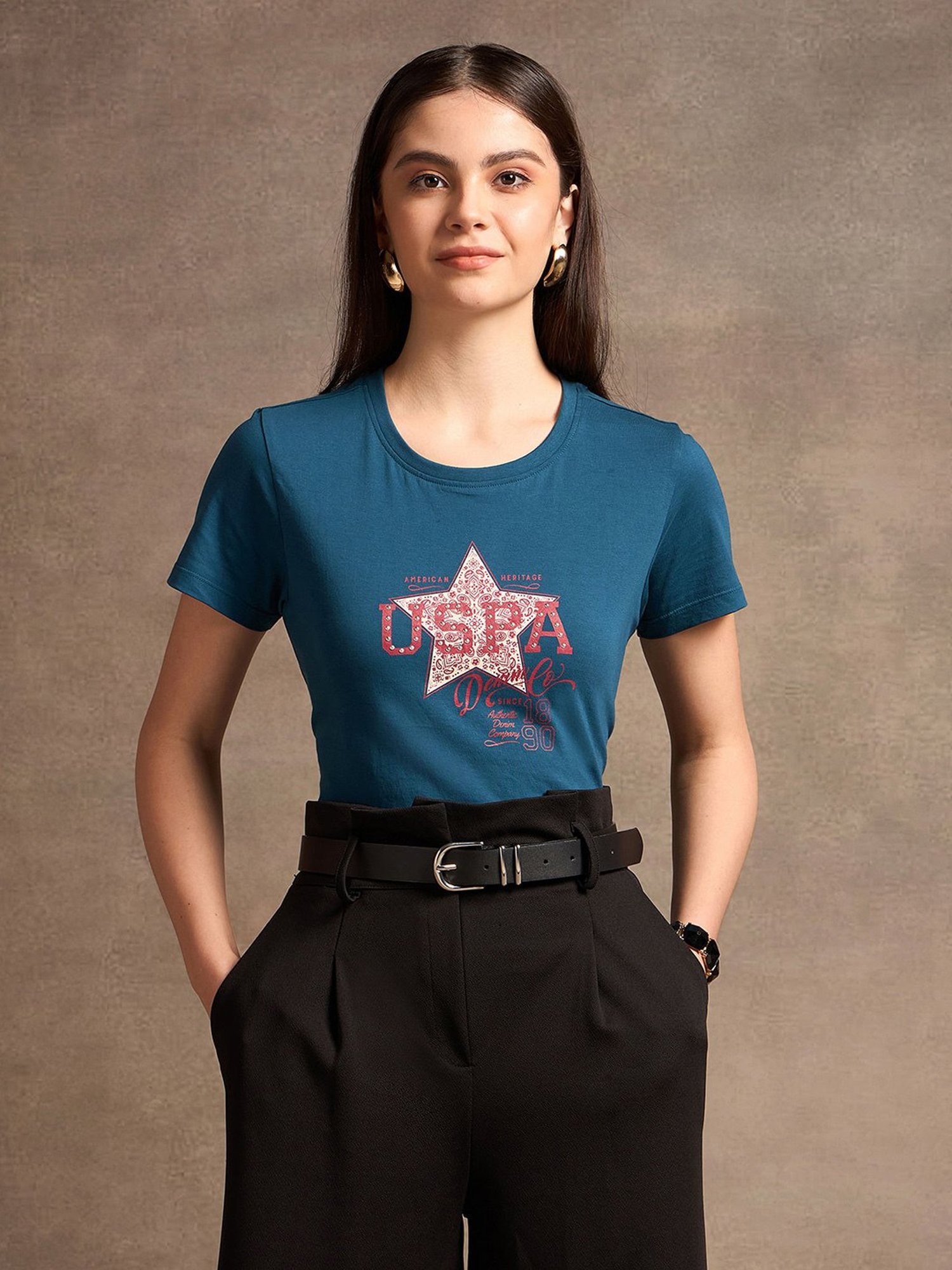 U.S. Polo Assn. Blue Graphic Print T-Shirt