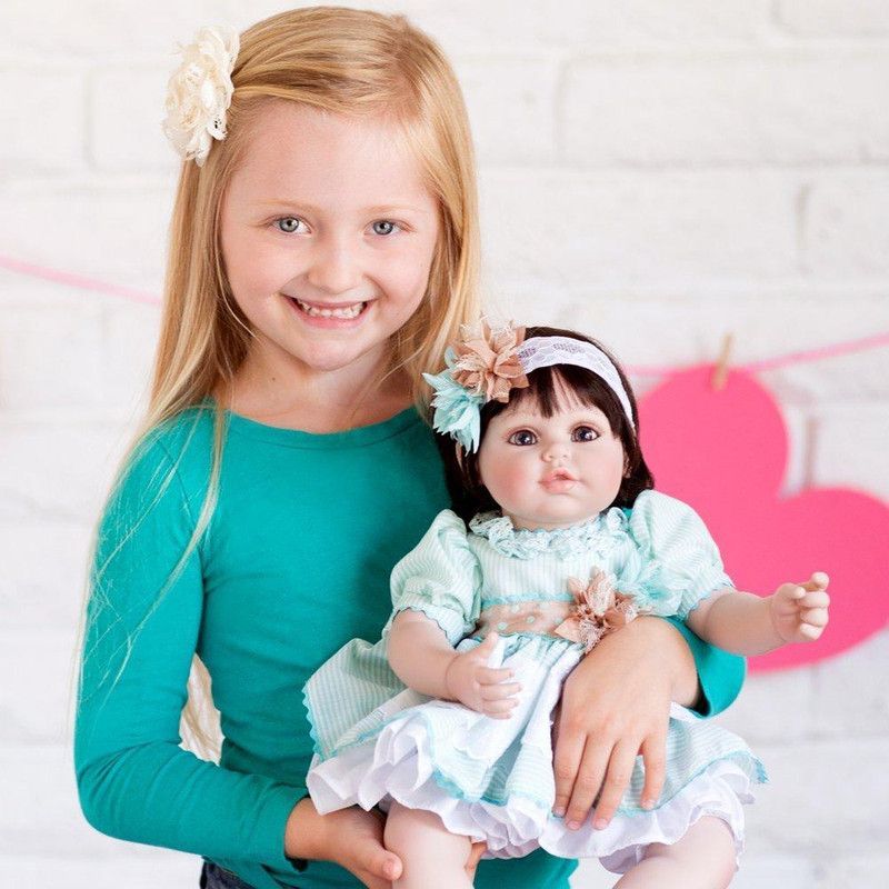 Adora Toddler Doll Honey Bunch Doll with a Stretch lace Headband Decorated with Hand Made Fabric Flowers