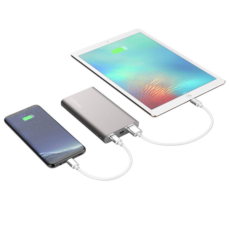 myCharge Razor Max Turbo 8000mAh/18W Dual USB-C & USB-A Port Portable Charger - Gunmetal