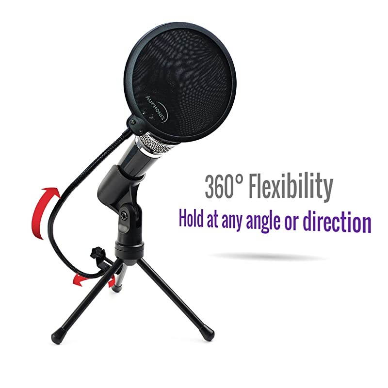 Microphone Pop Filter MPF1 EasyOn 6inch Shield for Powerful Vocals Blocks Thud Pop BP Plosives S Hiss for Clear as a Bell Sound Double Optimized Mesh Filter Windscreen Cover Mask