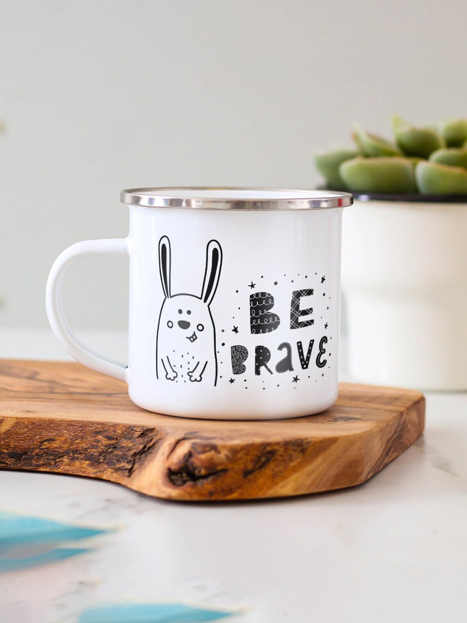 Gathari Enamel White Stainless Steel Coffee Mug