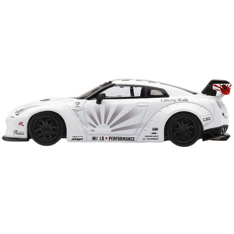 Nissan GT-R (R35) Type 1 LB Works "LibertyWalk" White Ltd Ed 4,800 pcs 1/64 Diecast Model Car by True Scale Miniatures