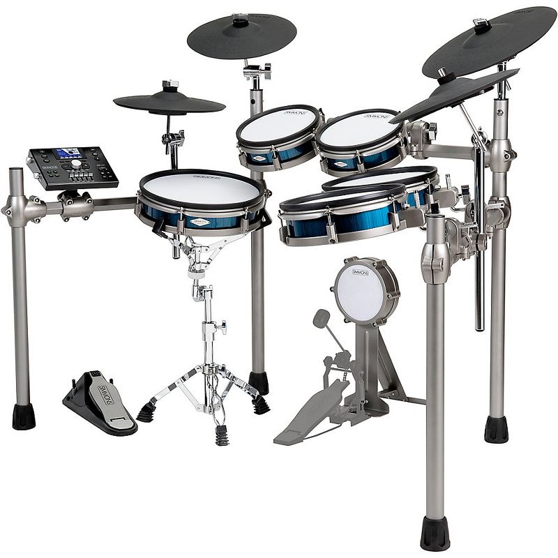 LyxJam 8-Piece Electronic Drum Kit, Professional Drum Set with Real Mesh Fabric, 448 Preloaded Sounds, 70 Songs, 15-Song Recording Capacity, Choke,Rim,Edge Capability & Kick Pad, Drum Sticks Included