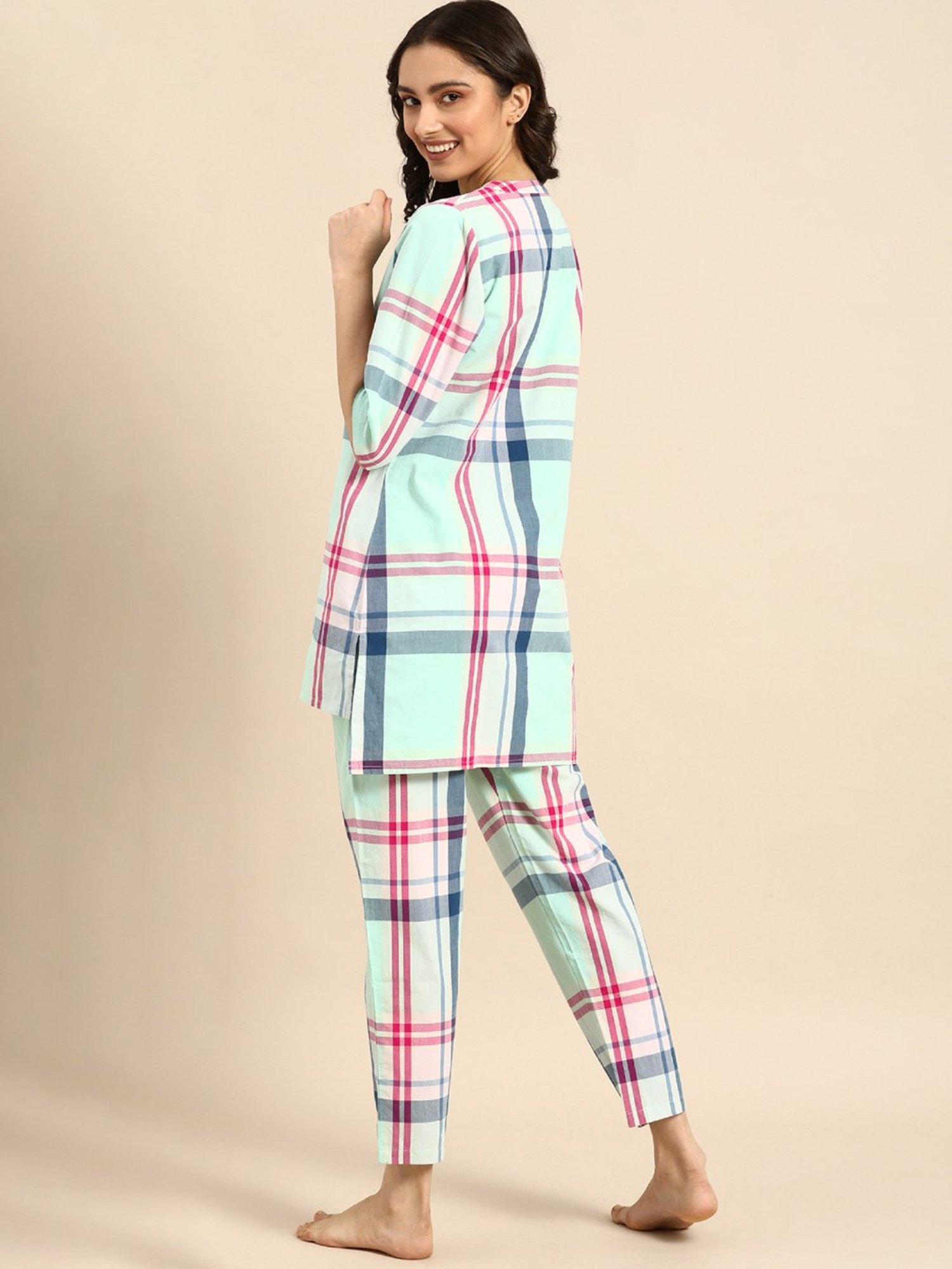 Clt.s Multicolor Check Tunic With Pyjamas