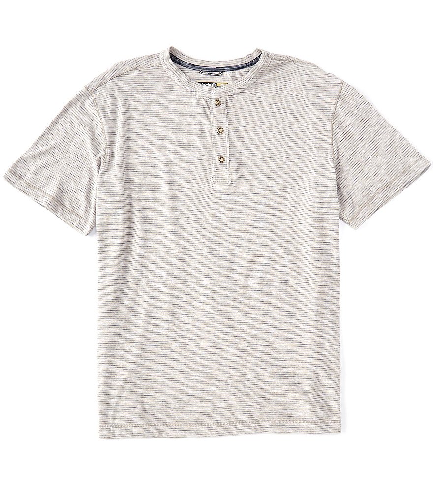 Solaris Big & Tall Short-Sleeve Striated Yarn Henley