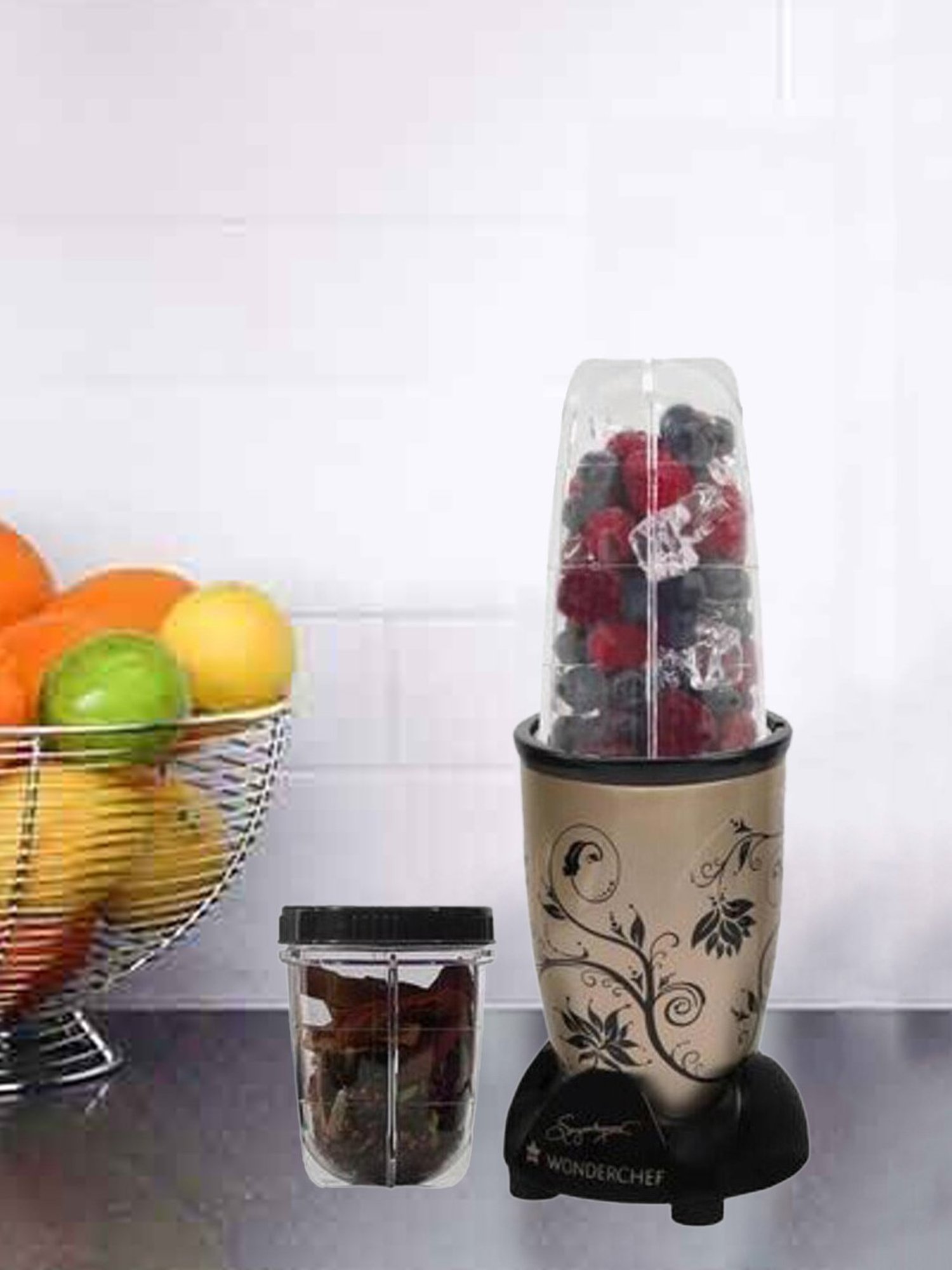 Wonderchef Nutri-Blend 400W 2 Jars Juicer Mixer Grinder (Champagne)