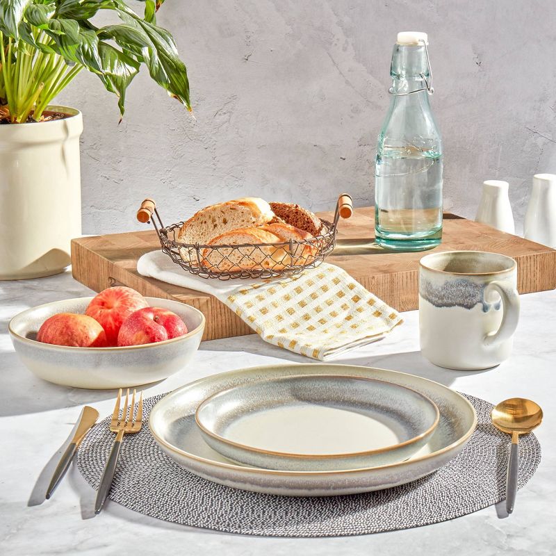 16pc Stoneware Embossed Hudson Dinnerware Set - Tabletops Gallery