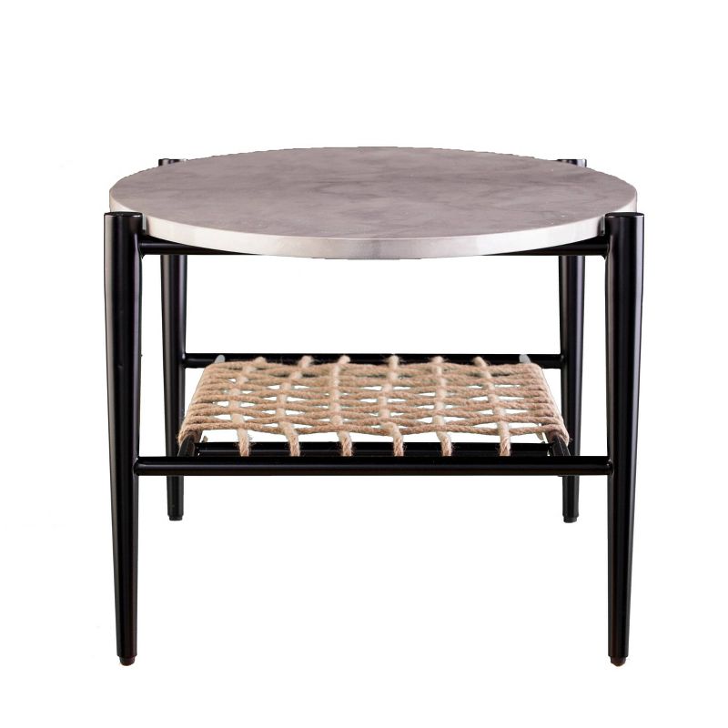 Relckin Faux Marble Cocktail Table White/Black - Holly & Martin