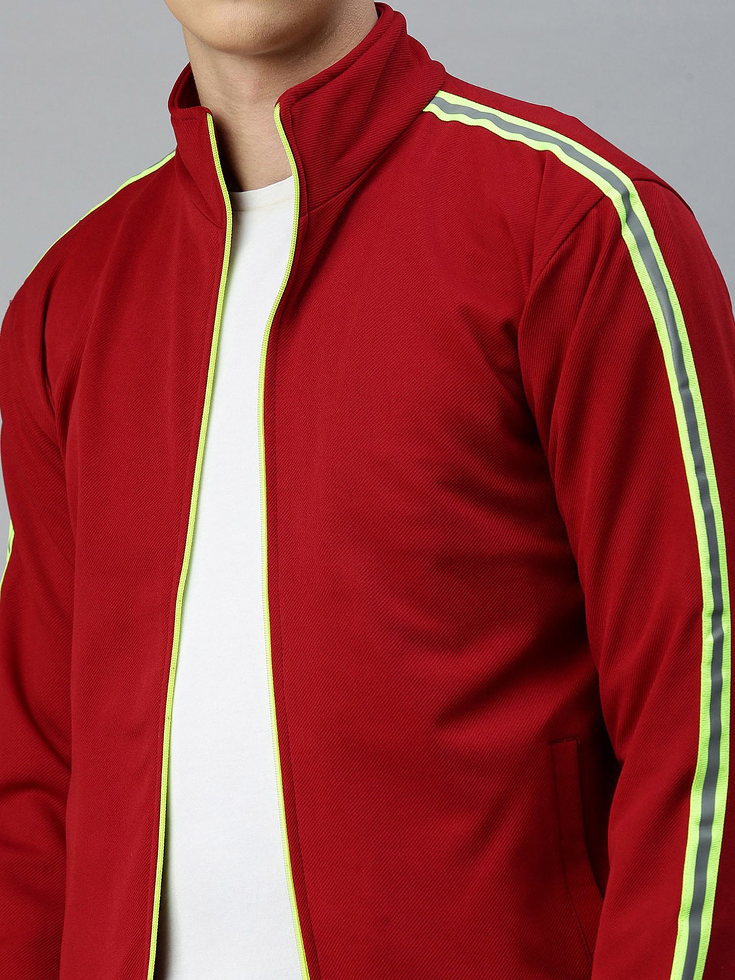 VOXATI Maroon Regular Fit High Neck Jacket