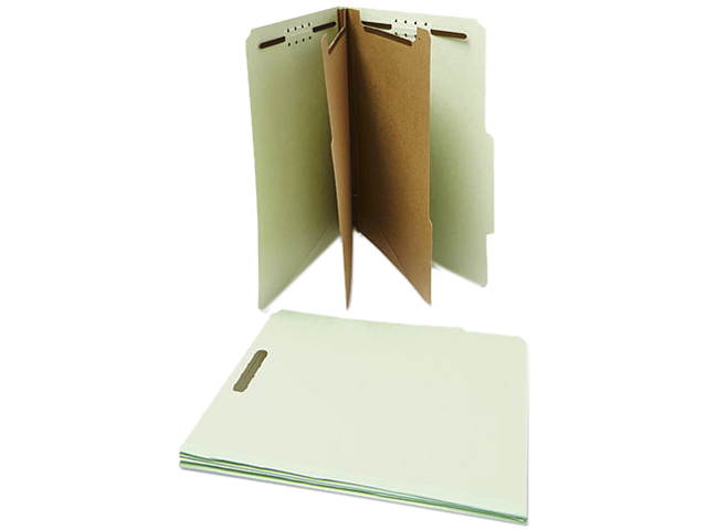 Universal 10273 Pressboard Classification Folder  Letter  6-Section  Gray/Green