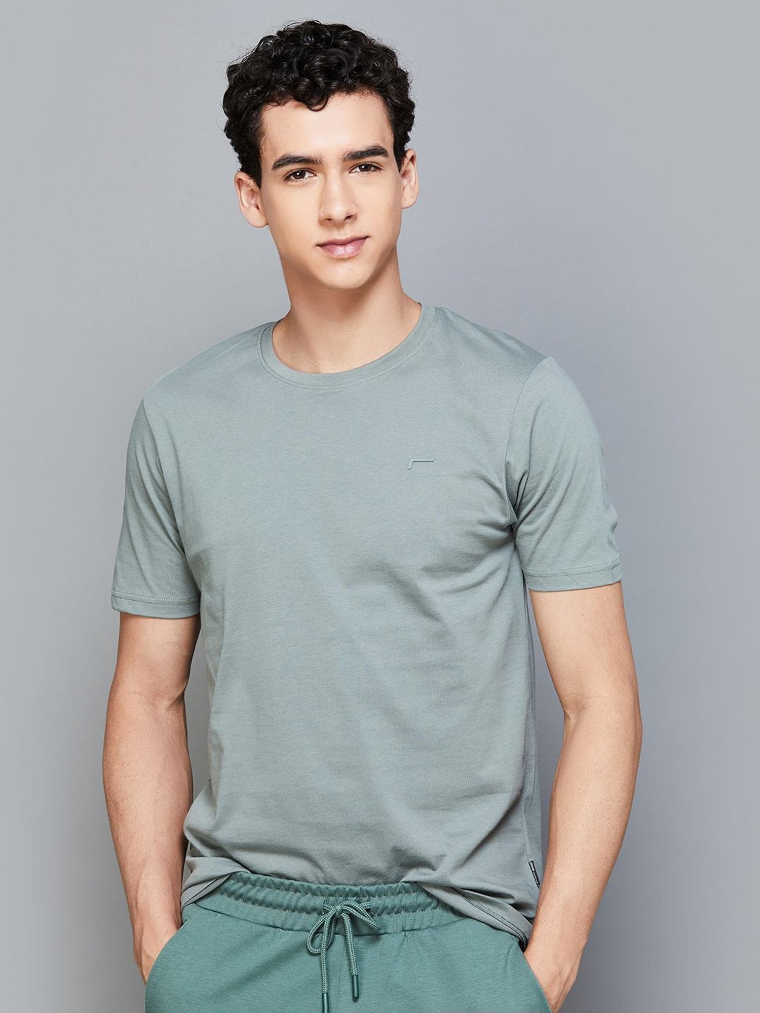 Fame Forever by Lifestyle Sage Cotton Regular Fit T-Shirts