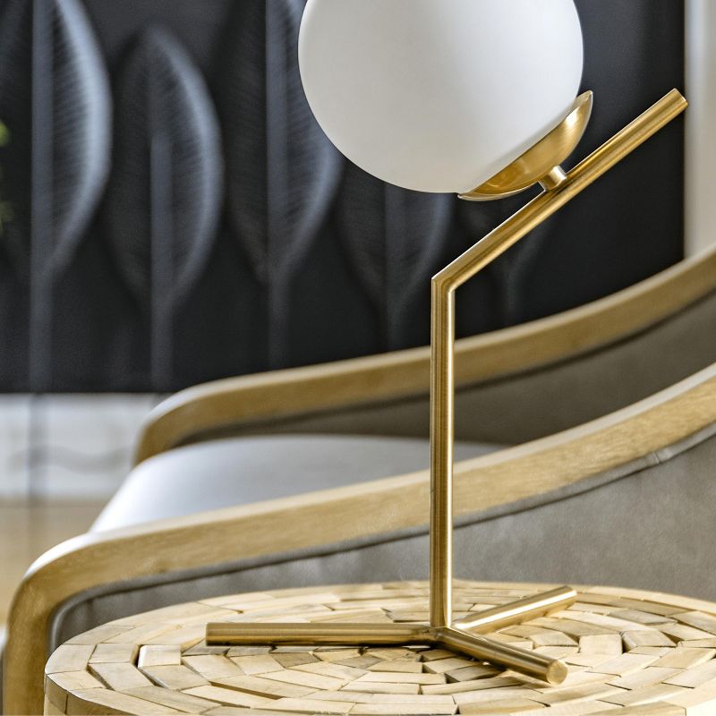 nuLOOM Pierre 9" Iron Table Lamp Lighting - Brass 8.5" H x 7.5" W x 15.38" D