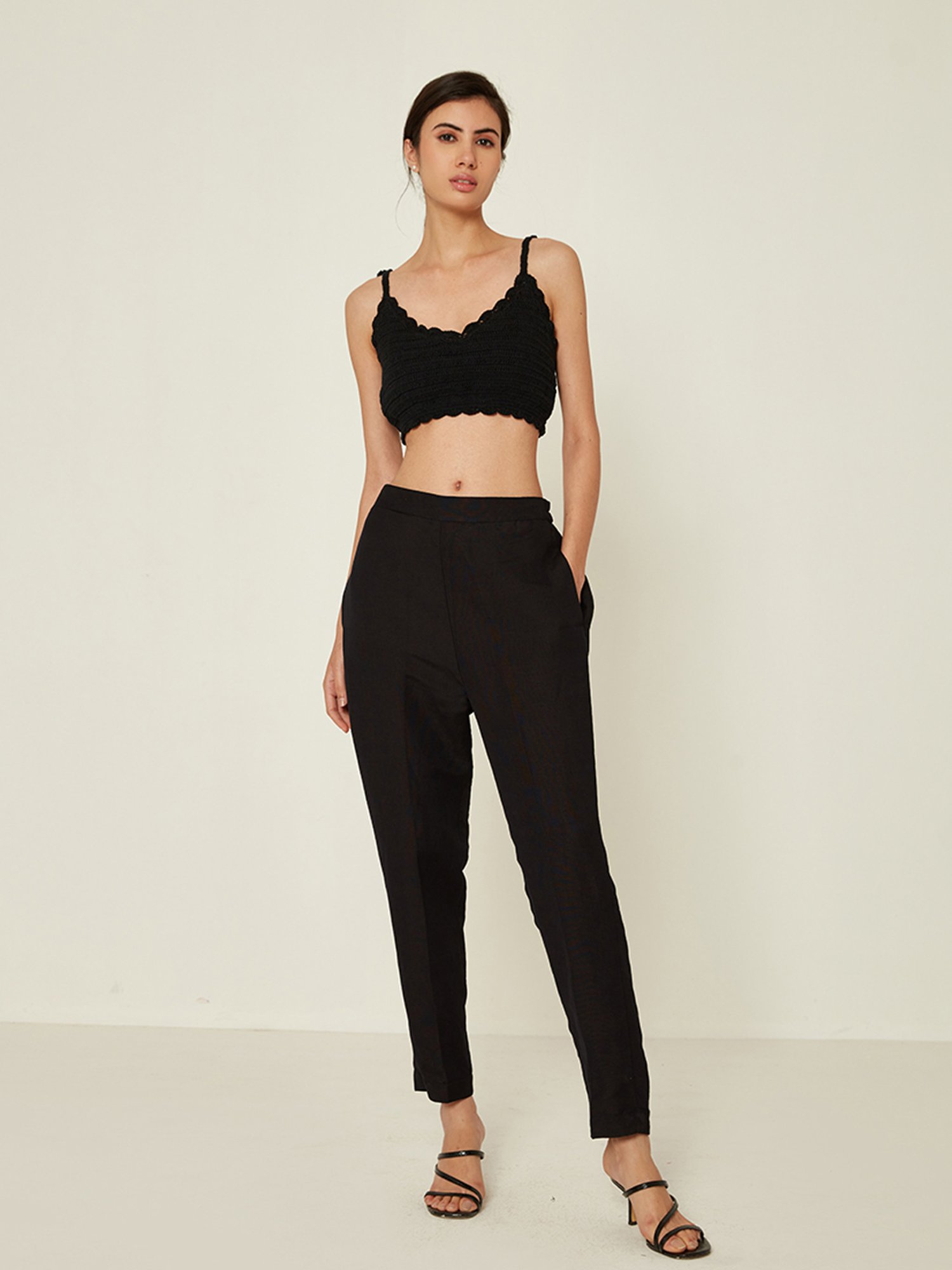 ANCESTRY Black Crop Top