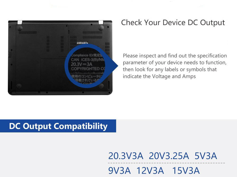 Portable 65W 45W Type-C AC Charger Power Adapter Folding US-Plug for Apple Macbook/Dell/Xiaomi Air/Huawei Matebook/HP Spectre/Thinkpad Nintendo Switch, Type C Laptops & Smart Phones, 6Feet Cord