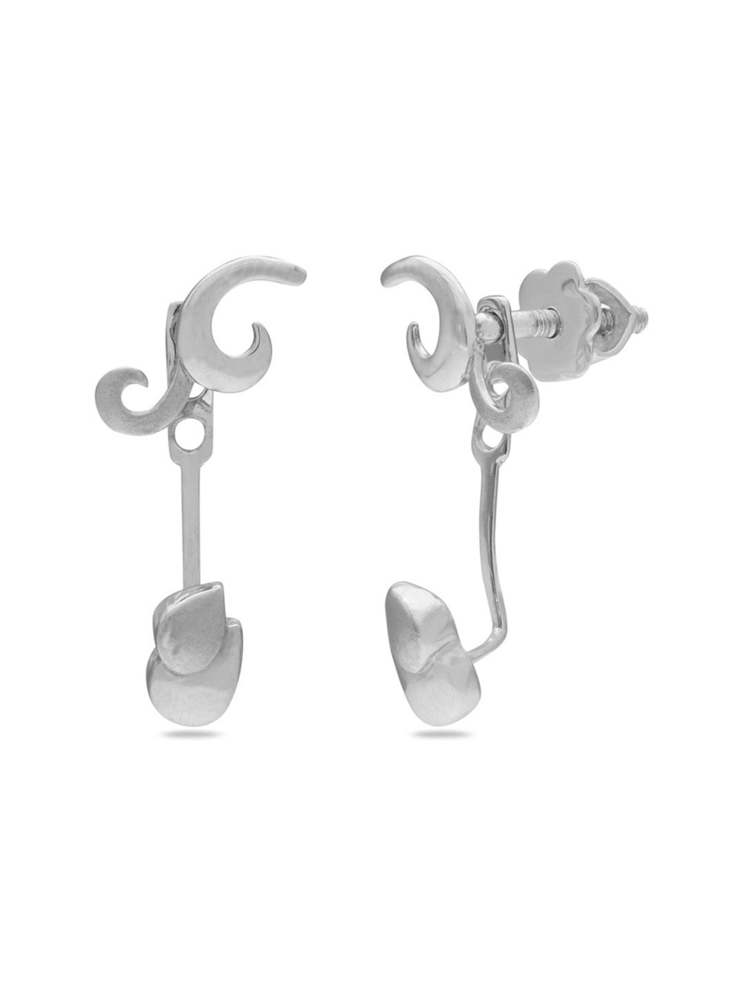 C.Krishniah Chetty Classic 950 Platinum Drop Earrings