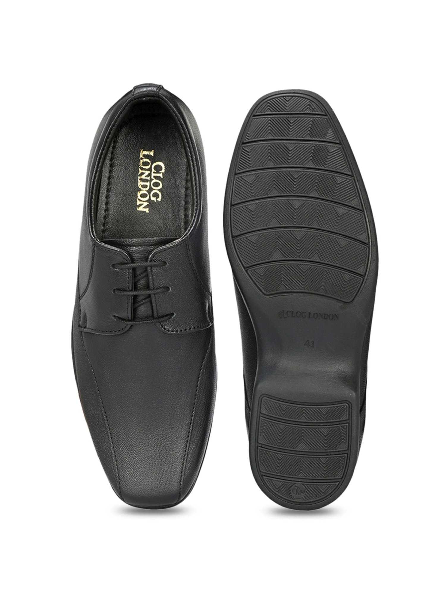 Clog London Men's Black Derby Shoes