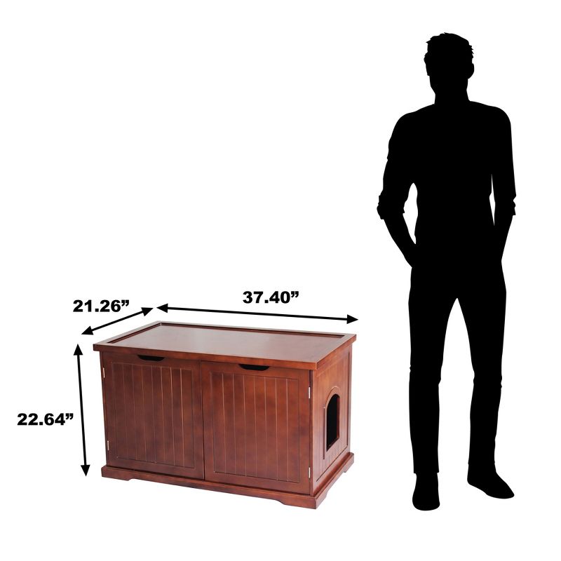 Merry Products Decorative Bench with Enclosed Cat Litter Washroom Box, Walnut