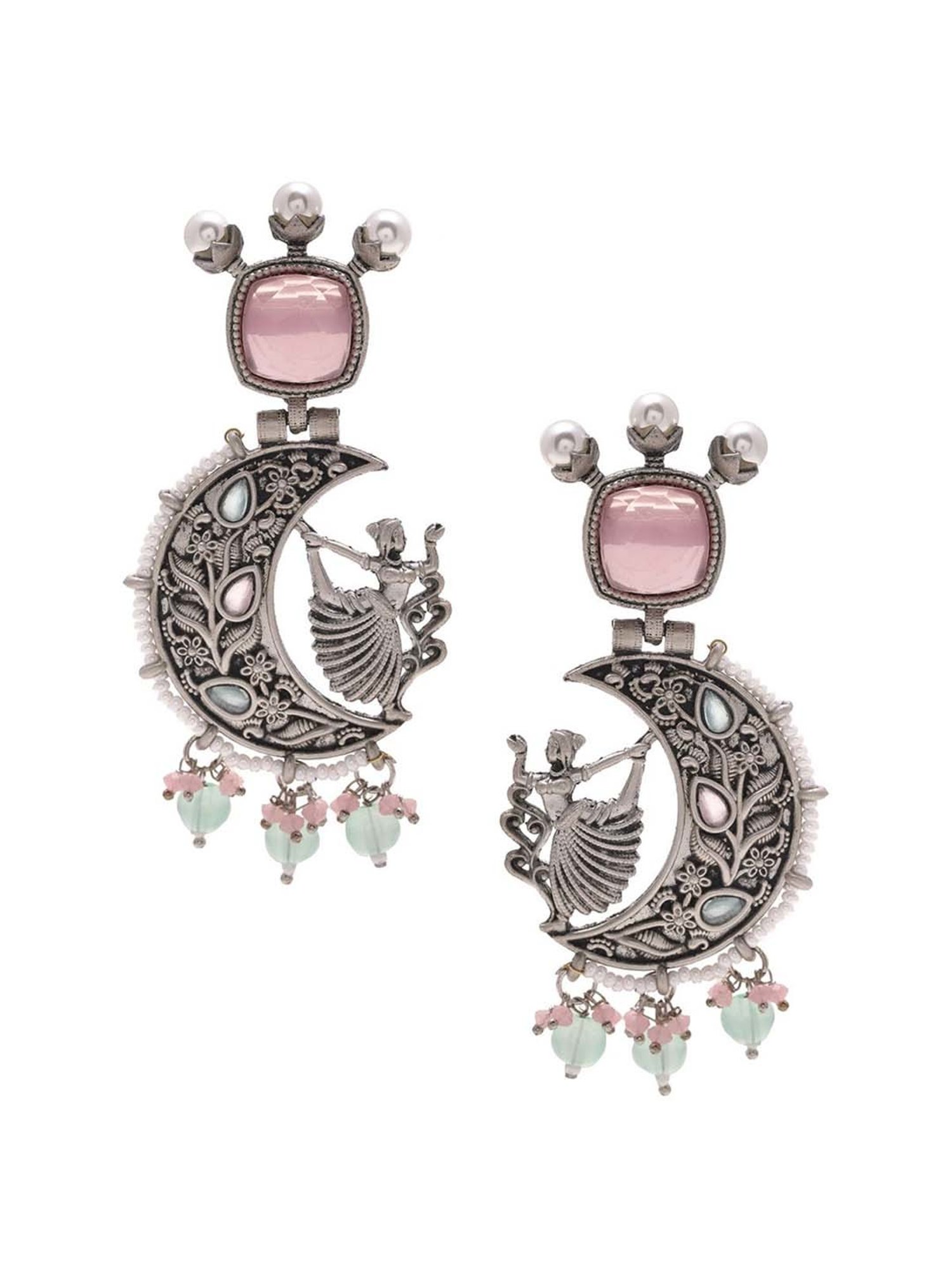 Priyaasi Mesmerizing Dancing doll elegance with Chandbali style earrings