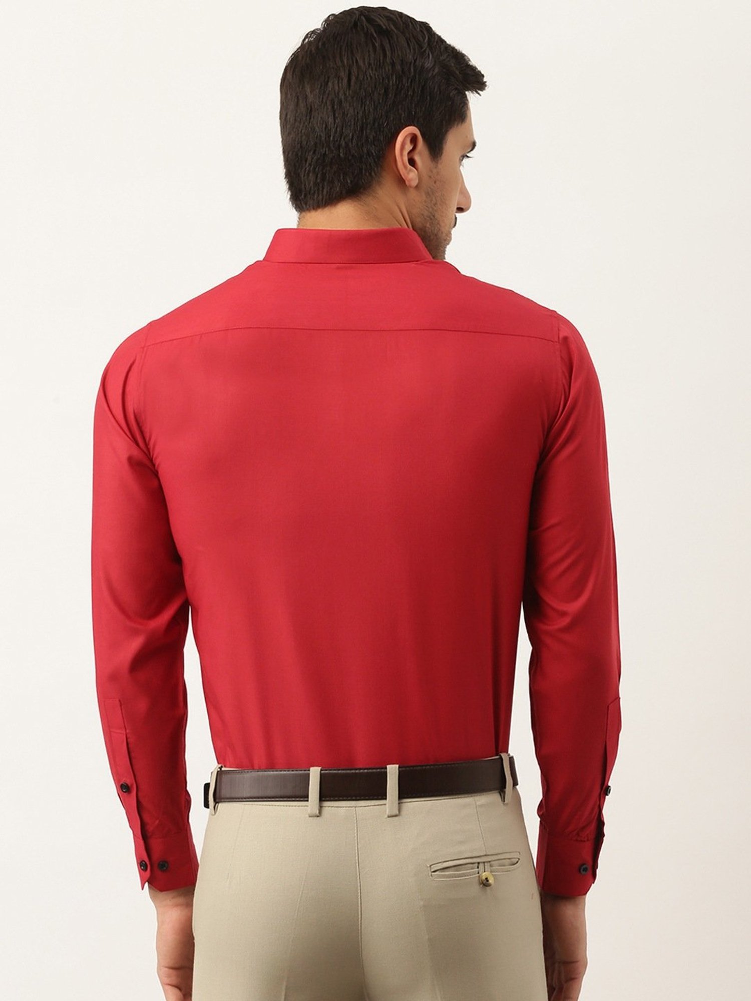 Sojanya Red Cotton Regular Fit Shirt