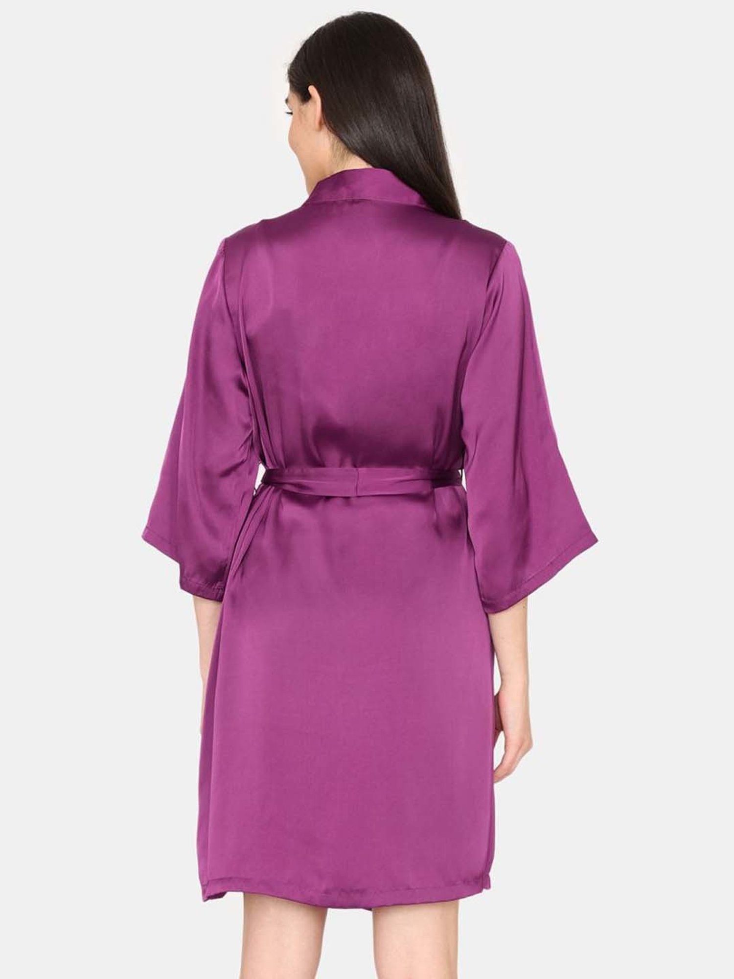 Zivame Purple Plain Robe
