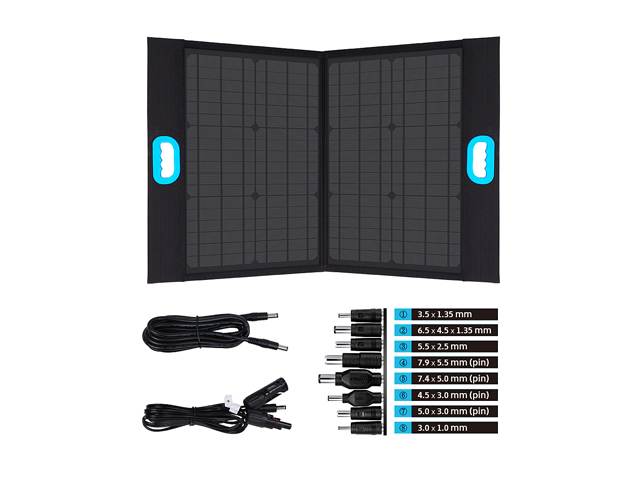 Renogy 50W Portable Monocrystalline Foldable Solar Panel with USB-C Port, and USB Port for Smartphones, Generators, Rechargeable Power Supplies, Laptops, Tablets, Outdoor, Camping