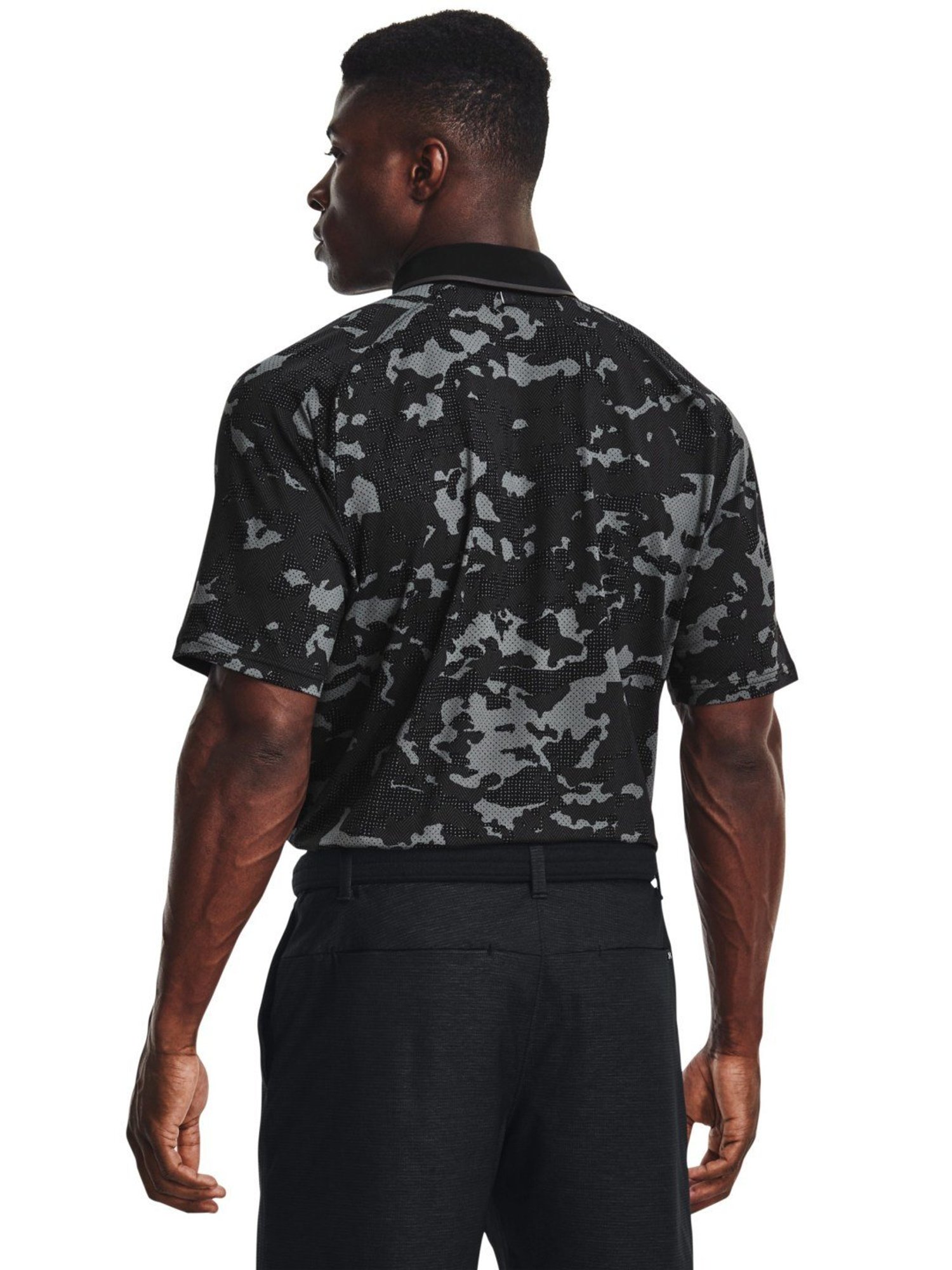 Under Armour Black Regular Fit Camouflage Sports Polo
