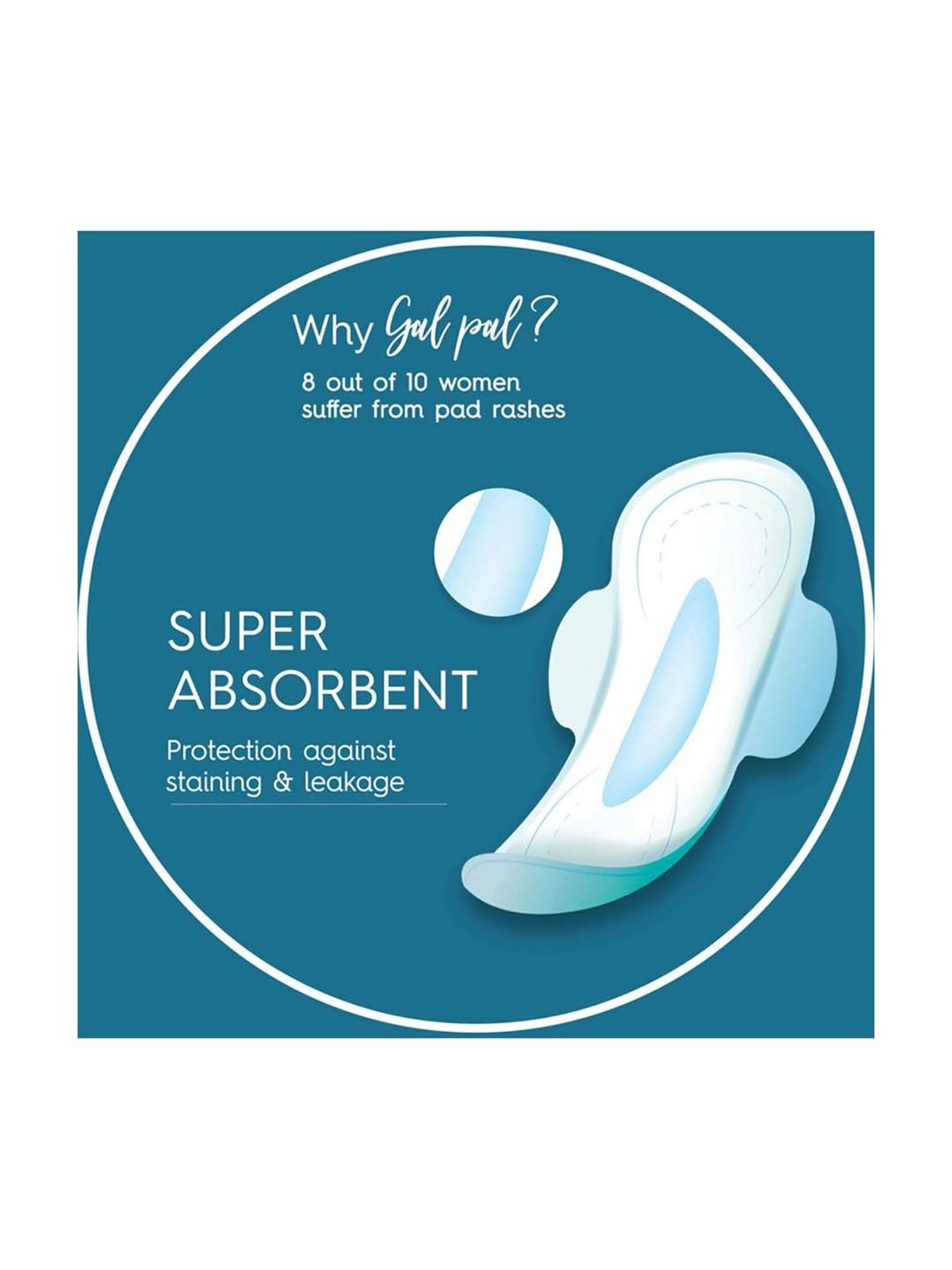 Clovia Botaniqa Gal Pal Sanitary 20 Pads XL for Heavy Flow - 280 mm