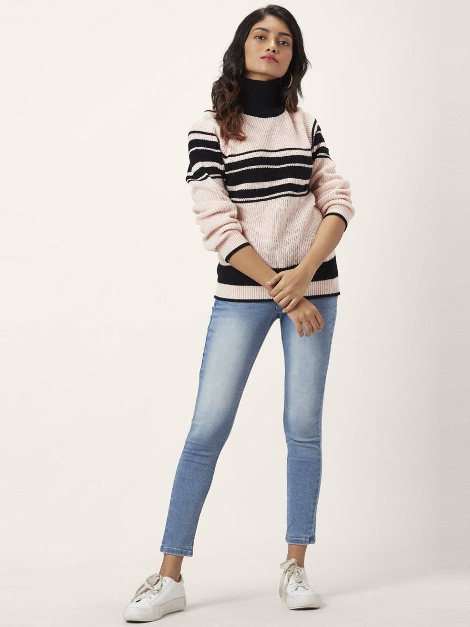 Honey by Pantaloons Pink Striped Sweater