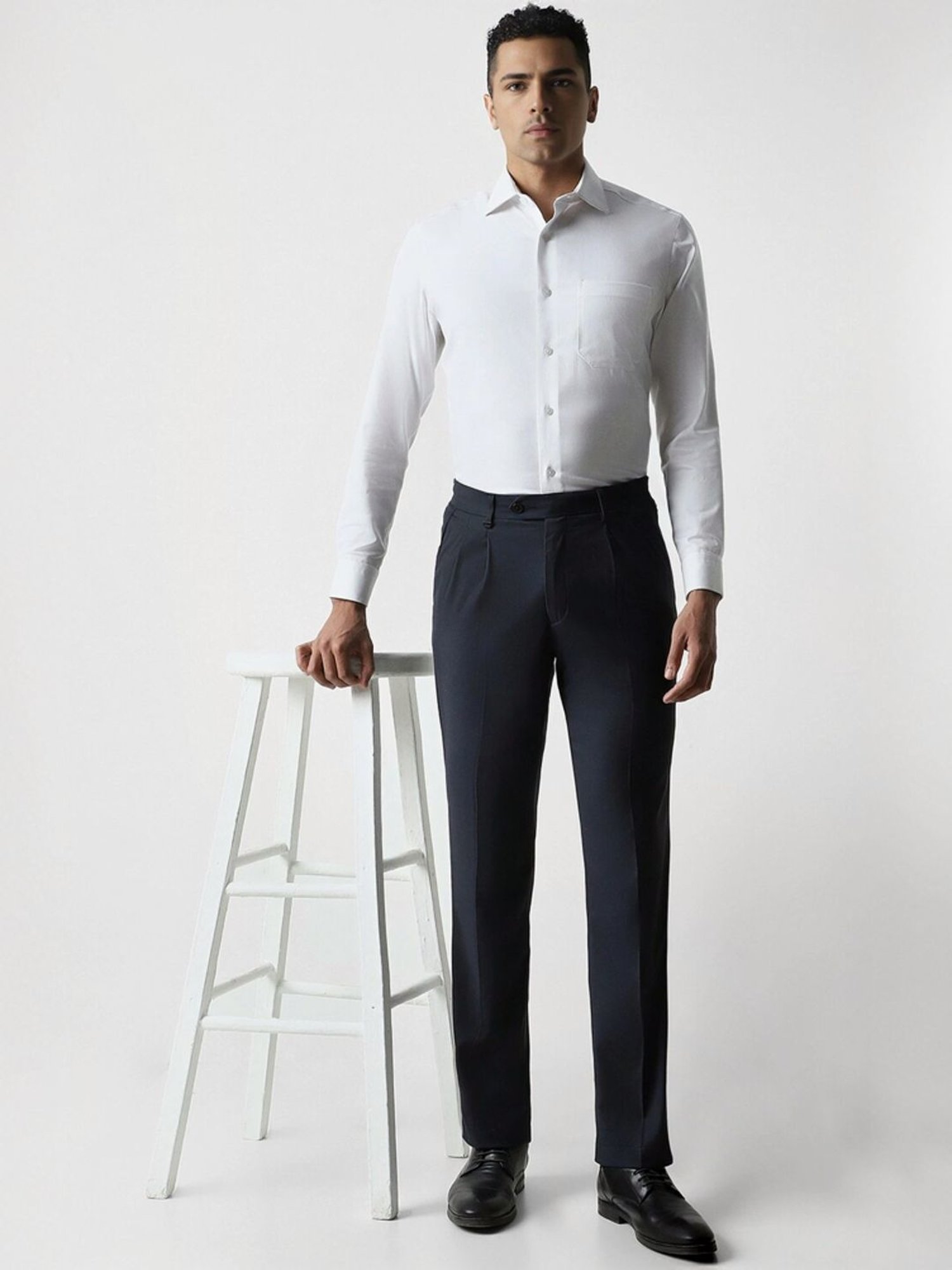 Van Heusen Navy Regular Fit Trousers