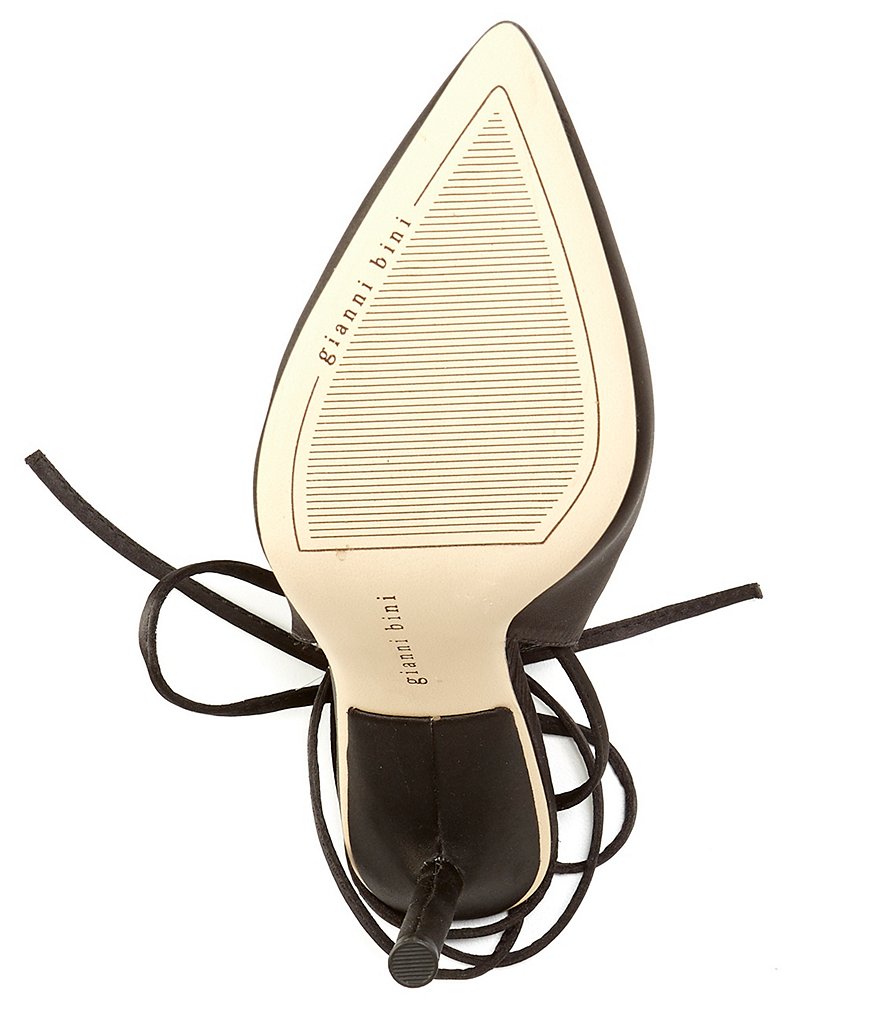 Gianni Bini Sirfeenah Satin Pointed Toe Ankle Wrap Pumps